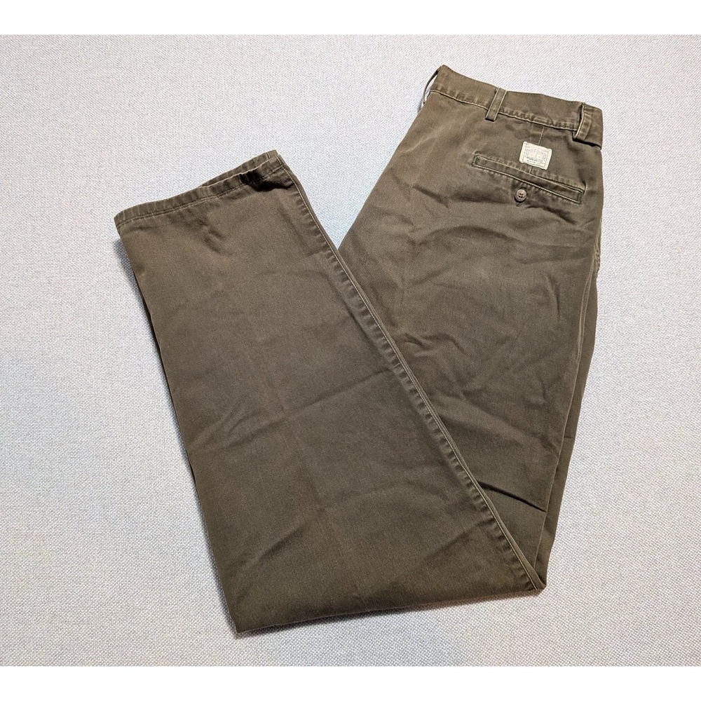 Polo Ralph Lauren Chino Mens Pants olive green 36x34 USA VTG Twill Relaxed